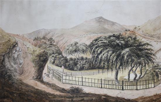 Tomb of Napoleon on St Helena, watercolour